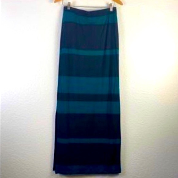 Anthropologie Dresses & Skirts - Anthropologie Bordeaux | Striped Black/Green Maxi skirt.